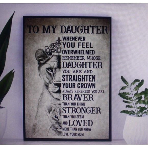To My Daughter - Whenever You Feel Overwhelmed Canvas Wall Art Unframed Gift NIP - Picture 3 of 6